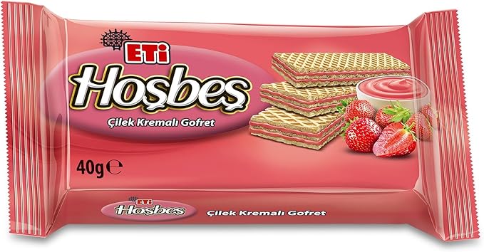 Eti Hoşbeş Çilek Kremalı Gofret 40 g x 24 Adet