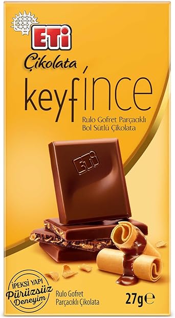 Eti Keyf'ince Rulo Gofret Parçacıklı Çikolata 70 g x 7 Adet