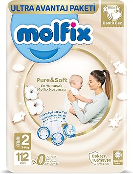Molfix Pure&Soft Mini 2 Beden Aylık Paket 112 Adet