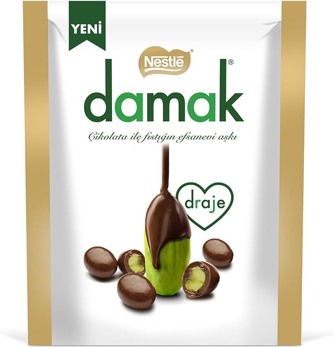 Nestlé Damak Sütlü Çikolata Kaplı Antep Fıstıklı Draje, 50 g