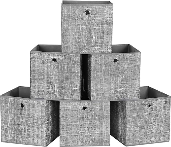 SONGMICS Saklama Kutusu 6'lı Set, Benekli Gri