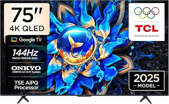 TCL 75 inç 75T8C 4K QLED Google TV (2025 Modeli)